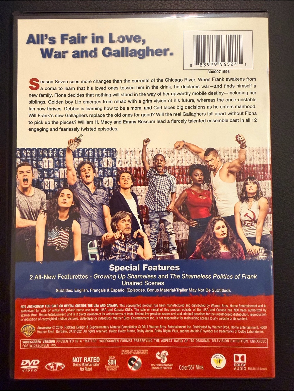 Shameless: The Complete Seventh Season (DVD, 2017, 3-Disc Set) Clean Discs! - Picture 5 of 5